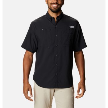 Columbia PFG Crystal Springs Short Sleeve, Camisa Negros Para Hombre | 912438-VDX